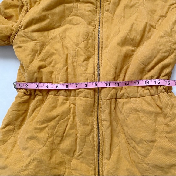 NWOT Quilted Collarless Corduroy Mustard Yellow Jacket - Picture 5 of 11